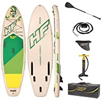 Bestway Kahawai 65308 - Tabla inflable de paddle suft con remo de aluminio- madera y verde (SUP kit con correa- bomba de…